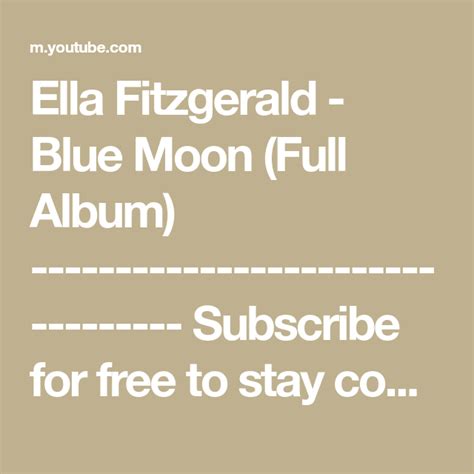 Ella Fitzgerald - Blue Moon (Full Album ...