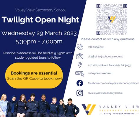 Open Night – 29 March 2023 | Valley View Secondary School