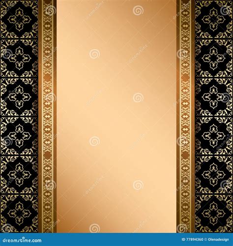 Black And Gold Vector Ornament On Background With Gradient Stock Vector Illustration Of Design