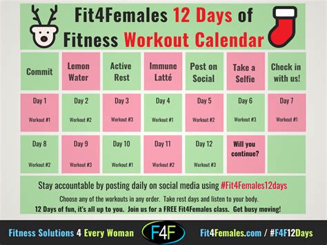 12 Days Of Christmas Fitness Workout Challenge 2020 Fit4females®