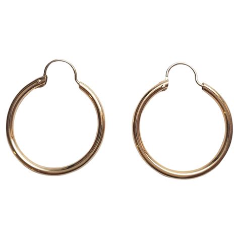 Jaguar 14k Yellow Gold Hoop Earrings For Sale At 1stdibs