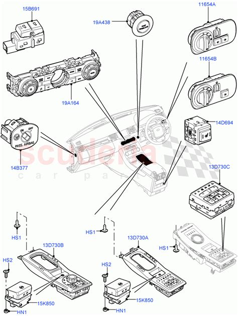 Switches Facia And Console V Fromaa000001 Parts For Land Rover