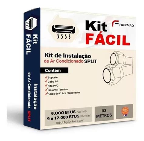 Kit Instalação Ar Split Comum 9000 12000 Btus Inverter Parcelamento