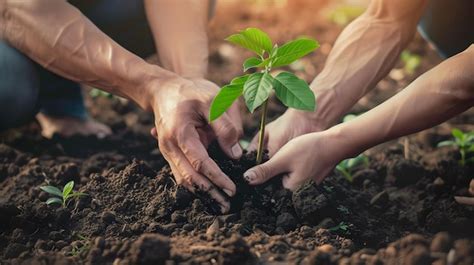 Premium Photo Hands Planting Tree And Nurturing Growth To Convey A