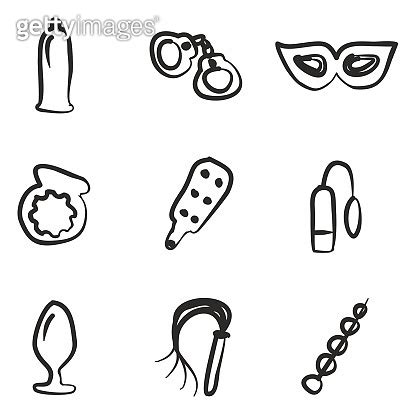 Adult Sex Toys Icons Freehand 2 Color 이미지 892983008 게티이미지뱅크