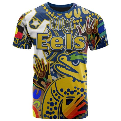 AIO Pride Naidoc Eels Rugby Custom Text T Shirt Eels NAIDOC Week Cel