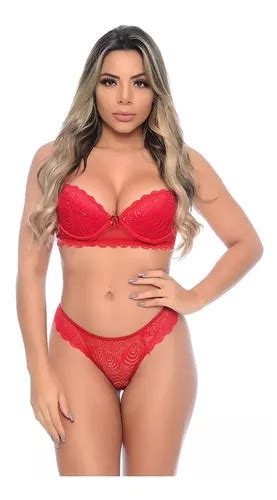 Conjunto Fio Dental Rendado Lacinho Conforto Lingerie