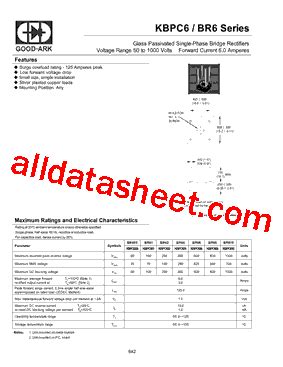 BR610 Datasheet PDF GOOD ARK Electronics