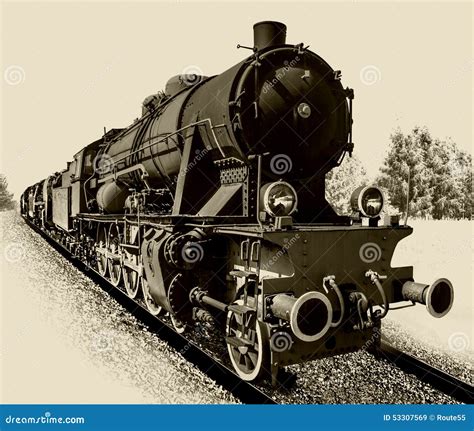 De Oude Locomotief Van De Stoommotor Stock Afbeelding Image Of