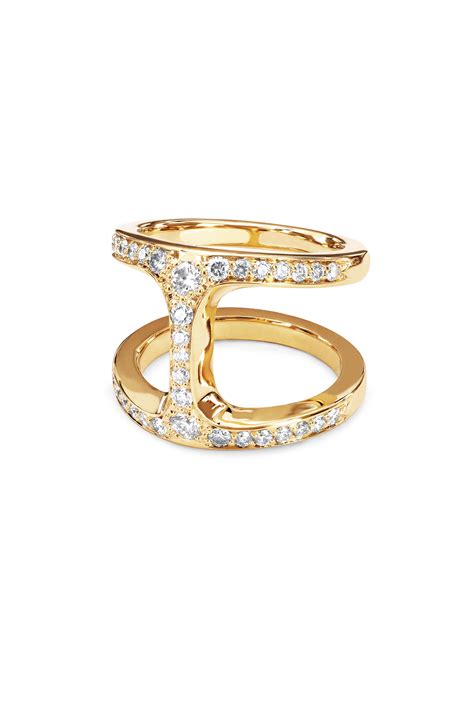 Hoorsenbuhs 18K Yellow Gold Dame Phantom Diamond Ring