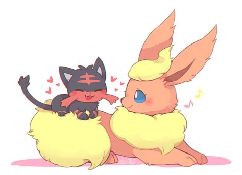 Litten And Flareon Cute Pokemon Pokemon Pokemon Eeveelutions