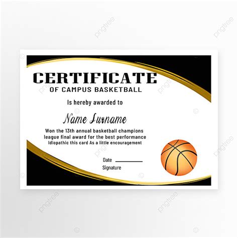 Basketball Sports Certificate Template Template Download on Pngtree