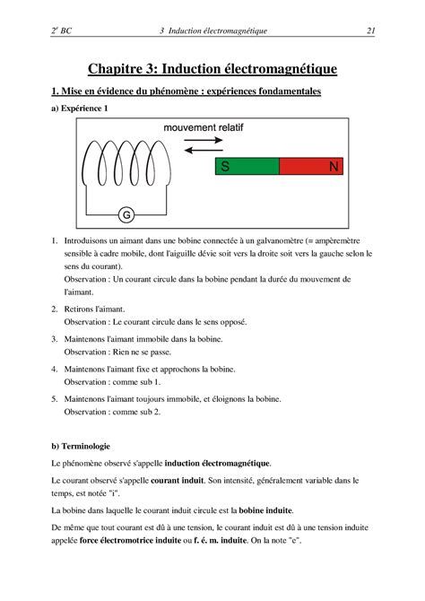 Induction Electromagnetique Chapitre Induction Lectromagn Tique