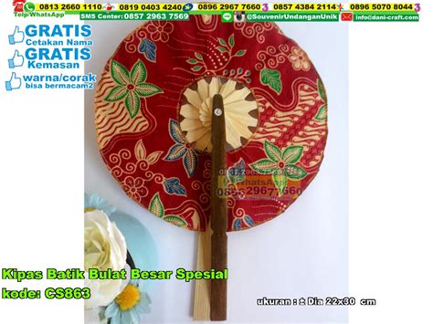 Kipas Batik Bulat Besar Spesial Souvenir Pernikahan