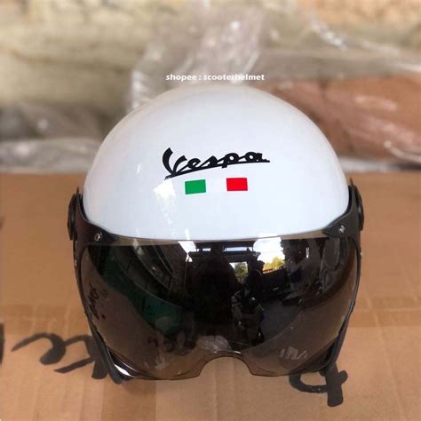 Jual Helm Vespa Visor Bendera Italy Shopee Indonesia