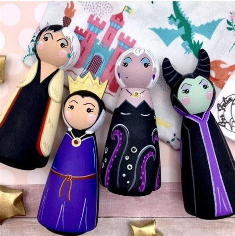 Wood Peg Dolls Clothespin Dolls Pintar Disney Clothes Pin Crafts