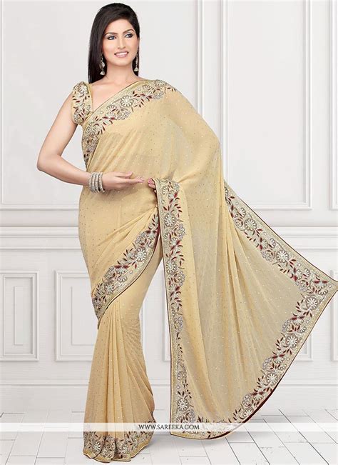 Buy Faux Georgette Classic Designer Saree Online Uk