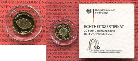 20 Euro Goldmünze 1 8 Unze Deutschland BRD 20 Euro Gold 2011 A Wald