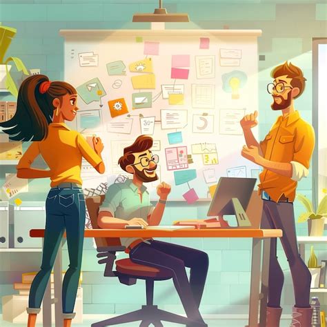 team collaboration animation pictures