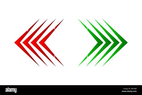 Red Arrow Left And Green Arrow Right Isolated Vector Illustration