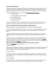 Autism And Social Interaction Docx Autism And Social Interaction