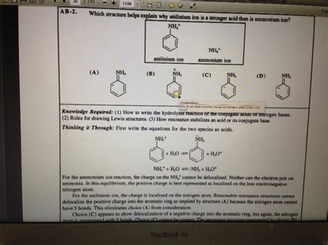 Which Structure Helps Explain Why Anilinium Ion ... | Chegg.com