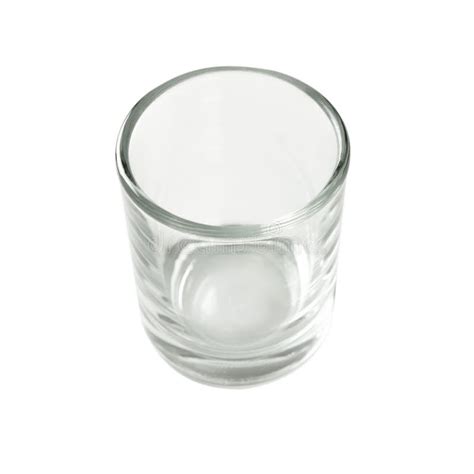 Empty Water Glass Shot Glasses Isolated On White Background Stock Image