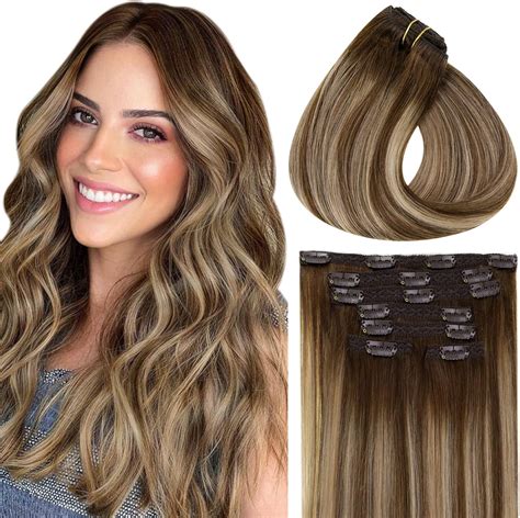 Vivien Extension Clip Cheveux Naturel Cm Marron Fonc Mixte Blond