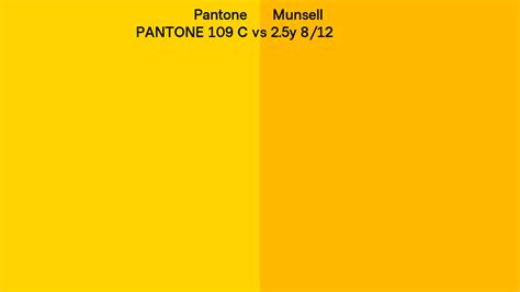 Pantone 109 C Vs Munsell 2 5y 8 12 Side By Side Comparison