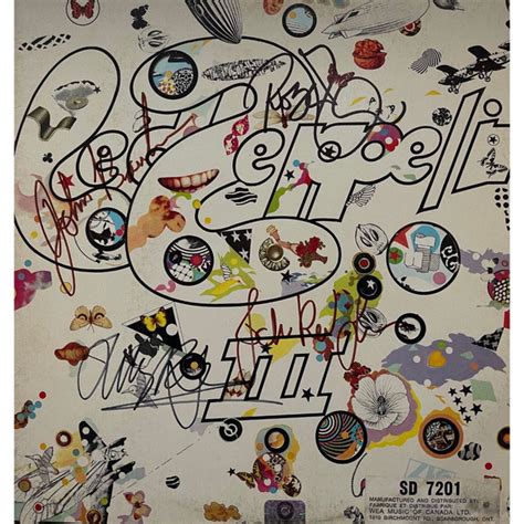 Signed Led Zeppelin 3 Album Cover