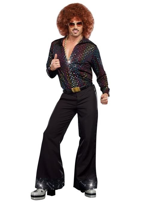 Mens Disco Dude Shirt Disco Costume Disco Fancy Dress Disco Outfit