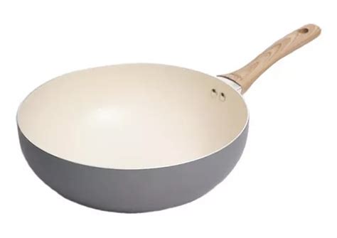 Wok 28 Ceramica Aluminio Hudson Antiadherente Crema