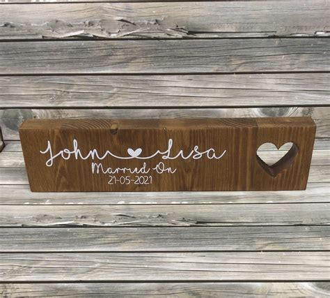 Personalised Rustic Wooden Heart Shape Cut Out Plaque Perfect Etsy