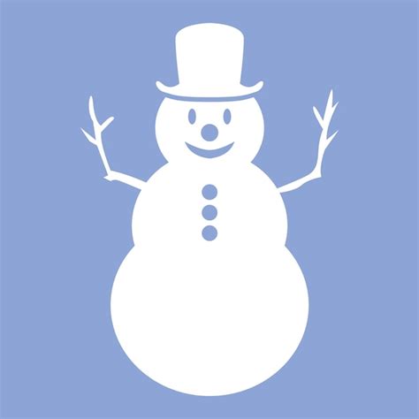 Premium Vector | White silhouette snowman icon illustration background