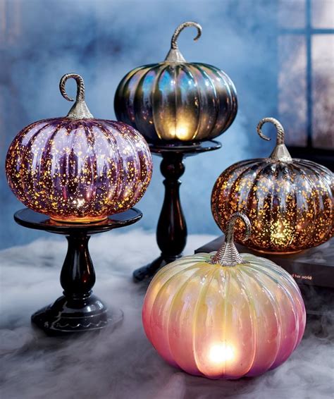 Iridescent Pumpkin With Lights Grandin Road Halloween Decorations Halloween Decorations