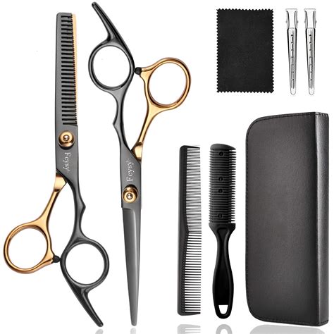 Buy Hair Cutting Scissors Kit, Fcysy Professional Barber Shears Set with Hair Scissors Thinning ...