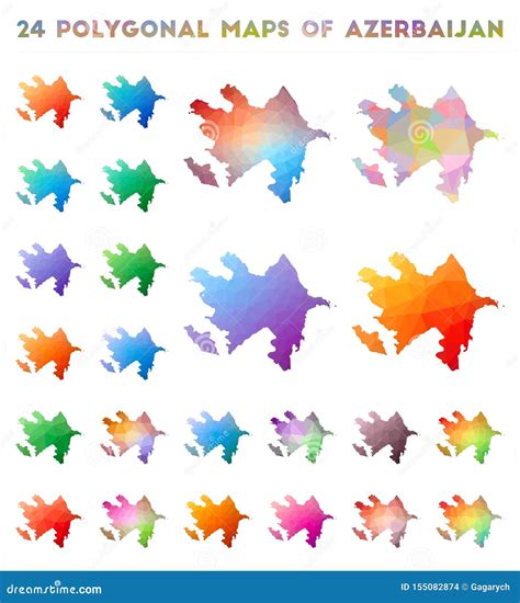 设置阿塞拜疆的传染媒介多角形地图 向量例证 插画 包括有 上色 地质 秃头 聚会所 阿塞拜疆 155082874