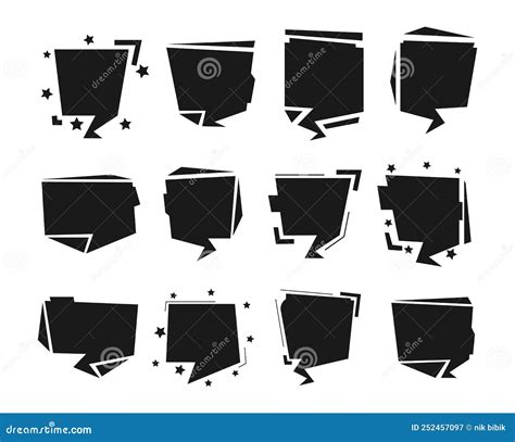 Set Of Stylish Blank Stickers Vector Illustration Stock Vector