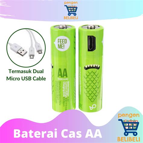 Jual Smartoools Pcs Battery Micro Usb Rechargable Aa Green St Aa