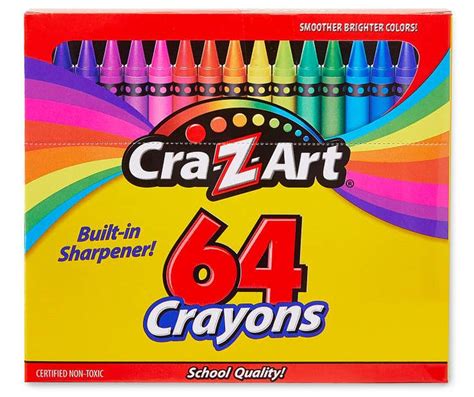 Cra Z Art Crayons With Built In Sharpener 64 Pack Big Lots Z Arts Color Crayons Crayon