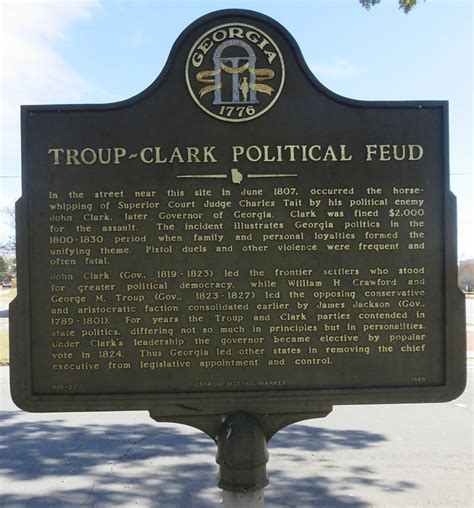 Troup Clark Political Feud Marker Milledgeville Georgia A Photo On