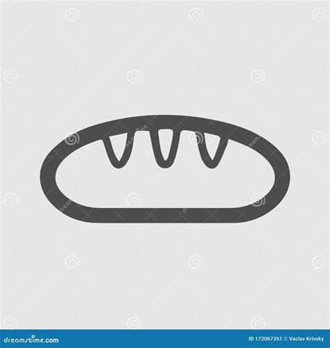 Bread Vector Icon Simple Isolated Bakery Symbol Stock Vector