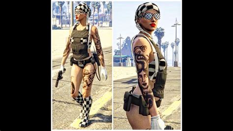 Gta Glitch Modded Female Checkerboard Outfit Belt Suspenders