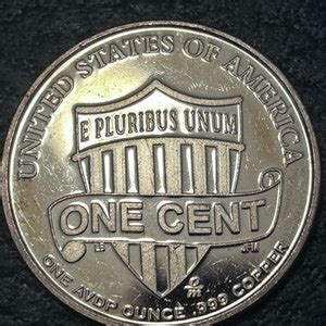 One Big Lincoln Penny Shield Reverse 1 Ounce Copper Art Round USA Beautiful AVDP .999 HT927 - Etsy