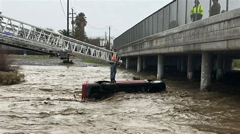 Driver Stranded Rescued After Passing Through Rushing Water In Coalinga