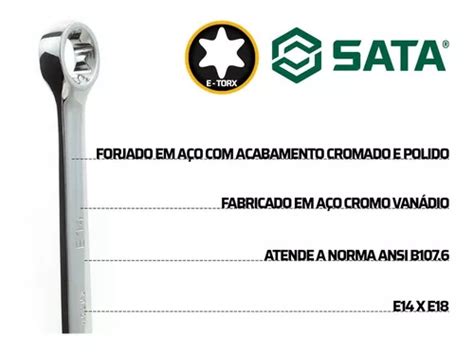 Chave Estrela Torx Espelhada E14 X E18 Sata Mercadolivre