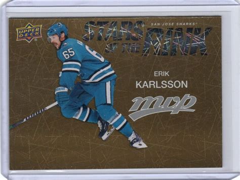 2023 24 Upper Deck MVP Erik Karlsson Stars Of The Rink Gold San Jose