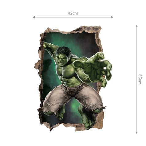 D Effekt Avengers Hulk Superhelden Wand Tattoo Kinderzimmer Etsy