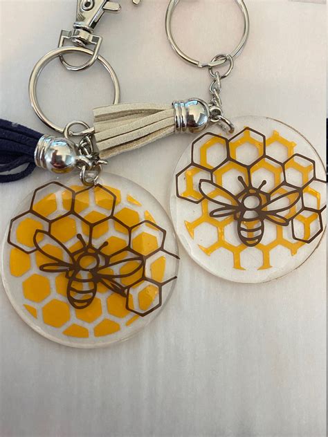 Bee Keychain Etsy