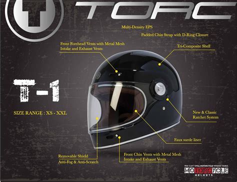 Torc Helmets T Retro Captain Vegas Full Face Helmet Captain Vegas